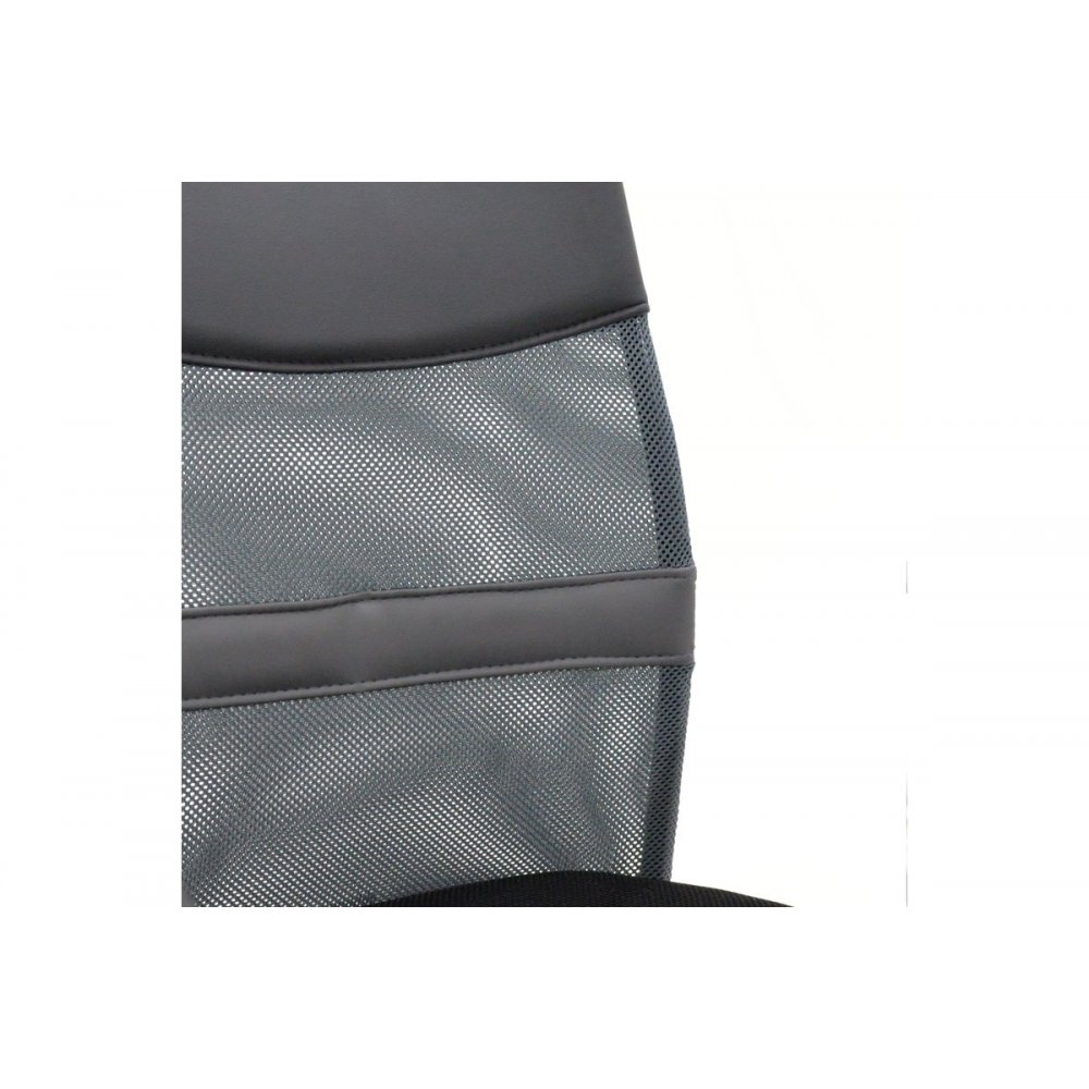 Πολυθρόνα εργασίας "RINA" με ύφασμα mesh σε χρώμα μαύρο-γκρι 62x48x96/106