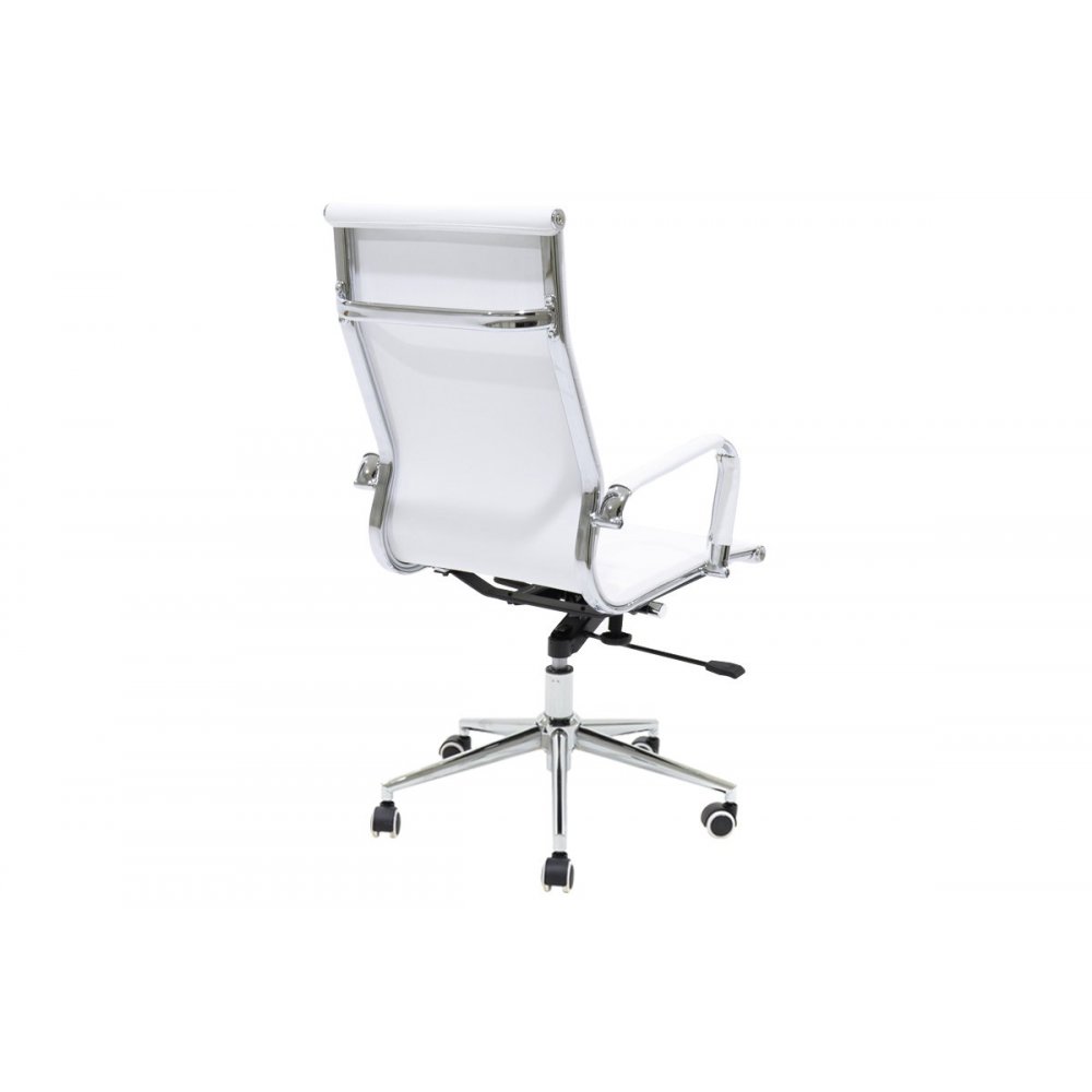 Πολυθρόνα διευθυντή "DORO" από τεχνόδερμα σε χρώμα λευκό 57x56x114