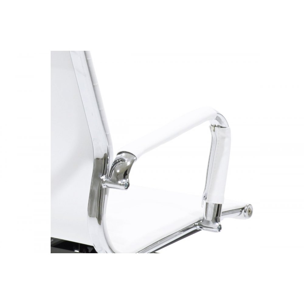 Πολυθρόνα διευθυντή "DORO" από τεχνόδερμα σε χρώμα λευκό 57x56x114