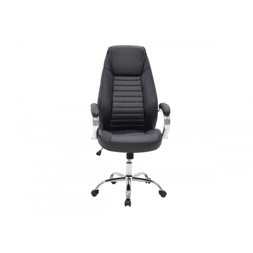 Πολυθρόνα διευθυντή "SONAR" από τεχνόδερμα σε χρώμα μαύρο 61x57x120/128