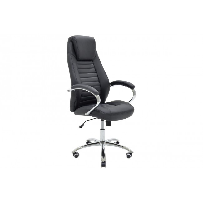 Πολυθρόνα διευθυντή "SONAR" από τεχνόδερμα σε χρώμα μαύρο 61x57x120/128