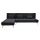 Γωνιακός καναπές-κρεβάτι "LUXURY" υφασμάτινος σε μαύρο χρώμα 258x156x84