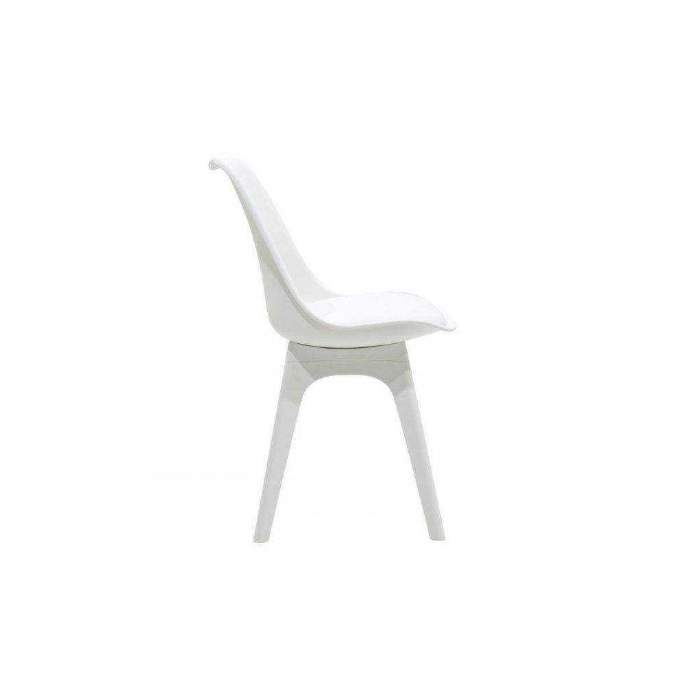 Καρέκλα "GASTON" πολυπροπυλενίου με pu σε χρώμα λευκό 48x56x84