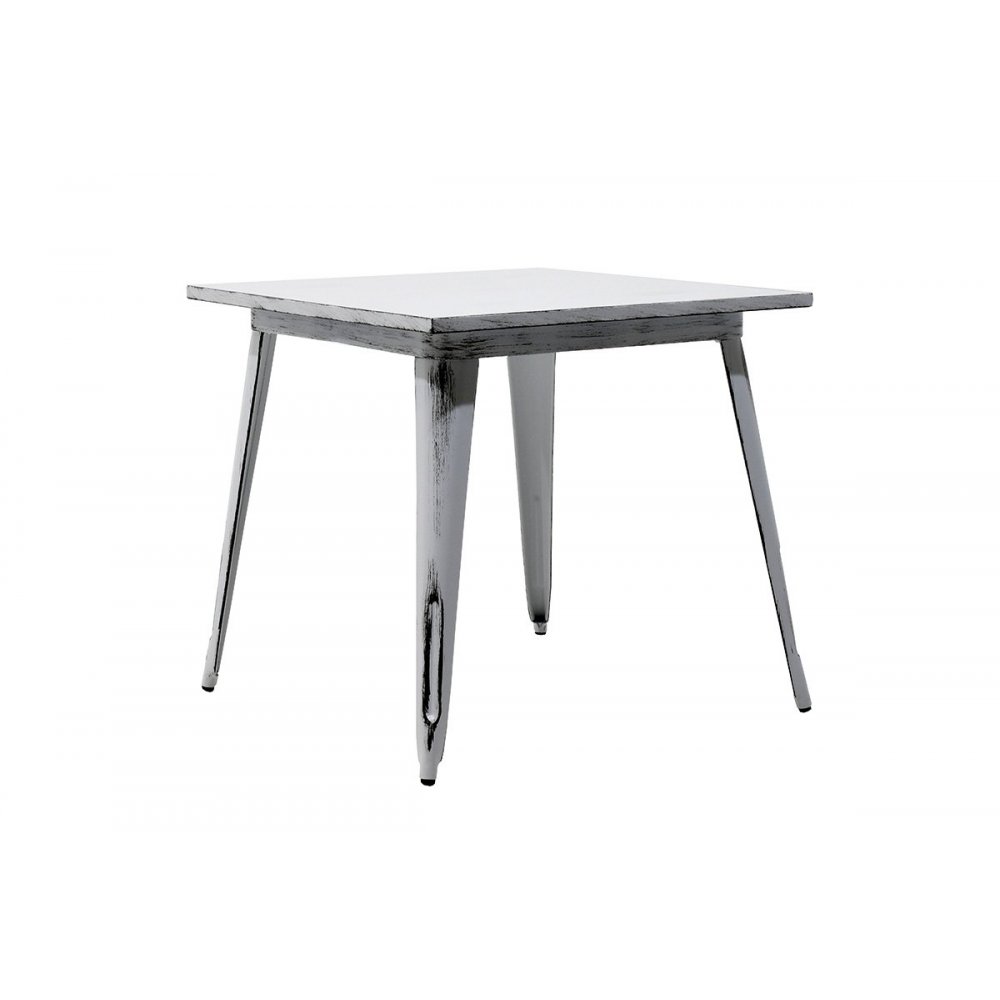 Τραπέζι "UTOPIA" μεταλλικό σε χρώμα antique λευκό 80x80x75,5