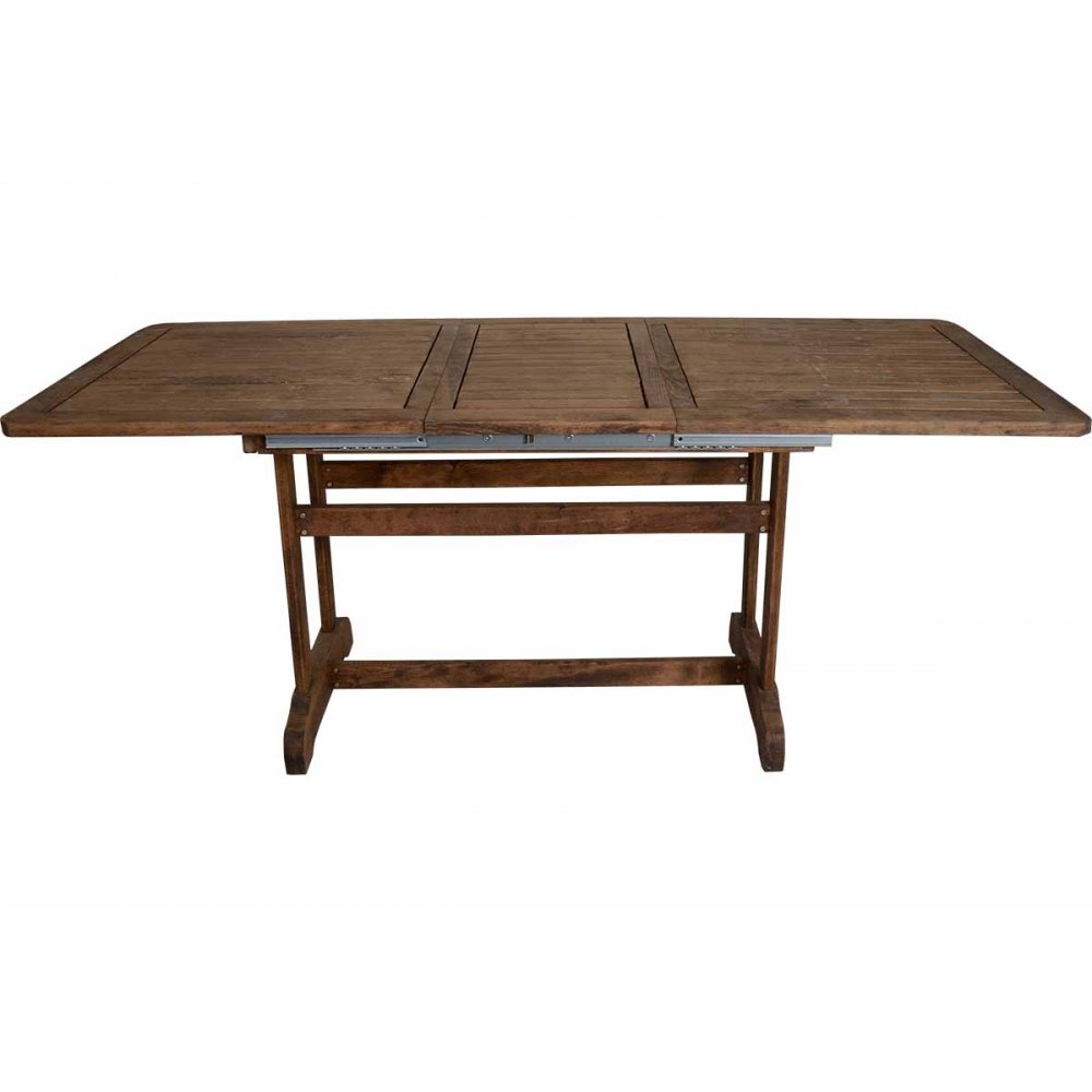 Τραπέζι "ARETI" επεκτεινόμενο απο μασίφ ξύλο οξιάς σε καρυδί χρώμα 140+40x80x71