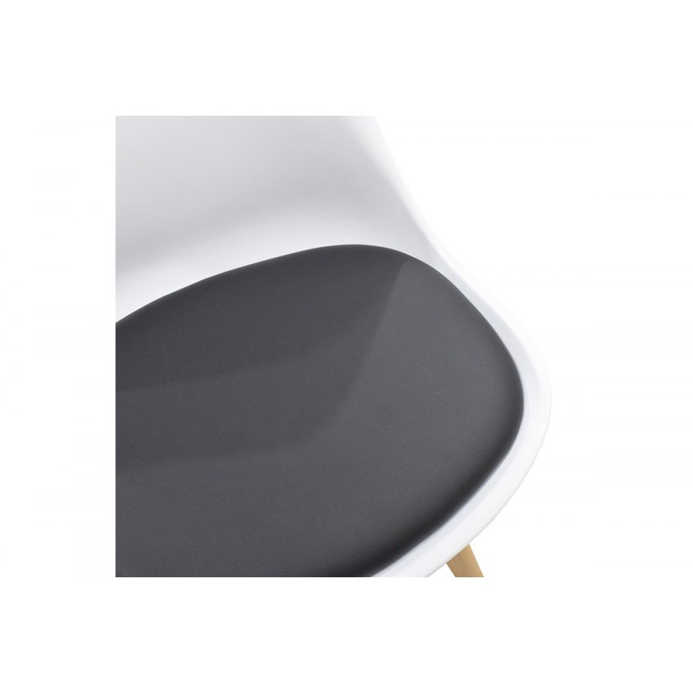 Καρέκλα "GASTON" πολυπροπυλενίου-pu σε χρώμα λευκό-μαύρο 48x56x82