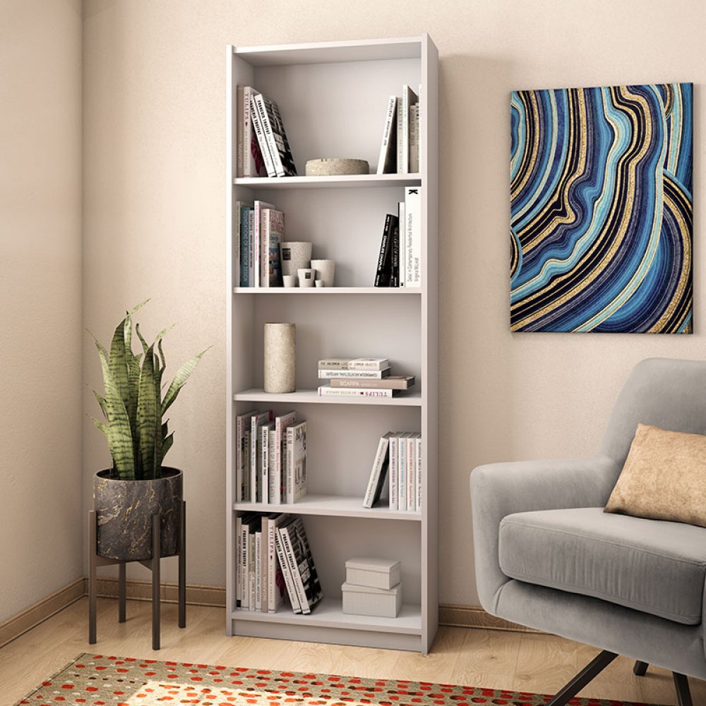 Βιβλιοθήκη "MAX" σε λευκό χρώμα 58x23x170