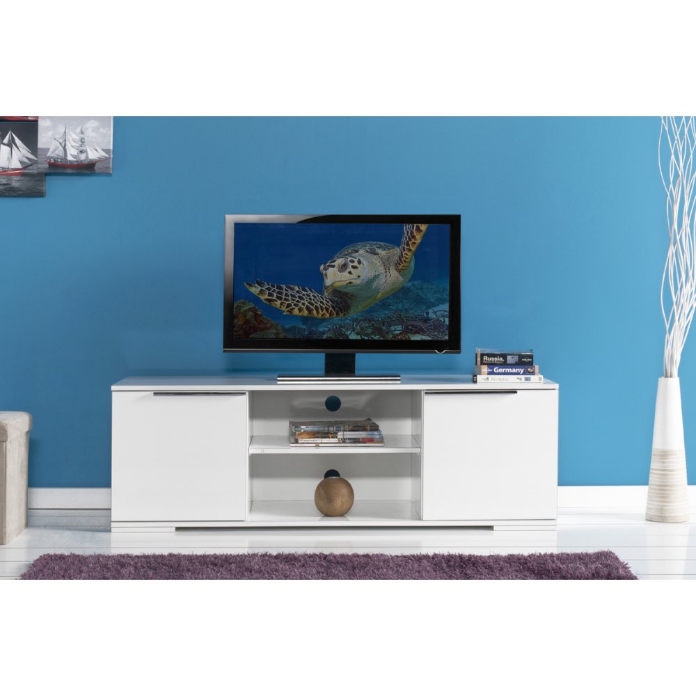 Έπιπλο τηλεόρασης "FLAT LINE" σε χρώμα λευκό 140x45x47