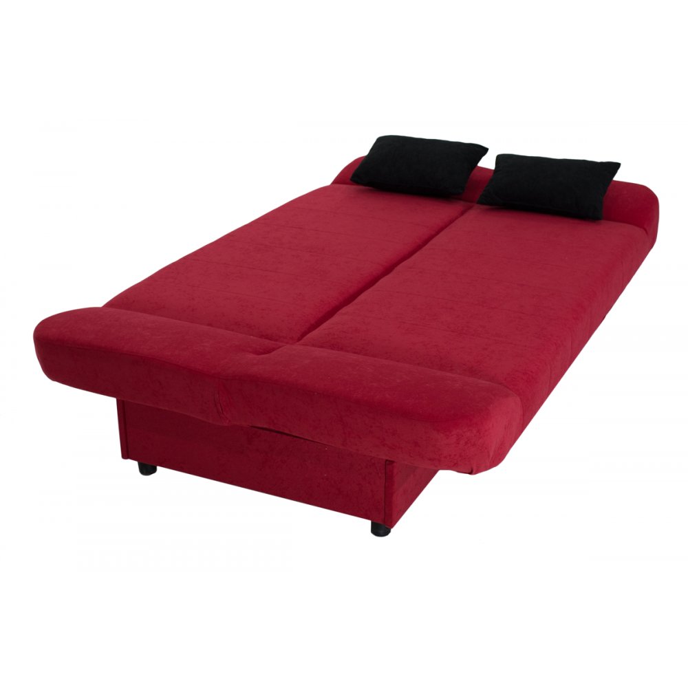 Kαναπές-κρεβάτι "TIKO" τριθέσιος υφασμάτινος σε κόκκινο χρώμα 198x85x90