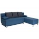 Γωνιακός καναπές-κρεβάτι "TANYA" αναστρέψιμος υφασμάτινος σε χρώμα πετρόλ 196x70/150x78