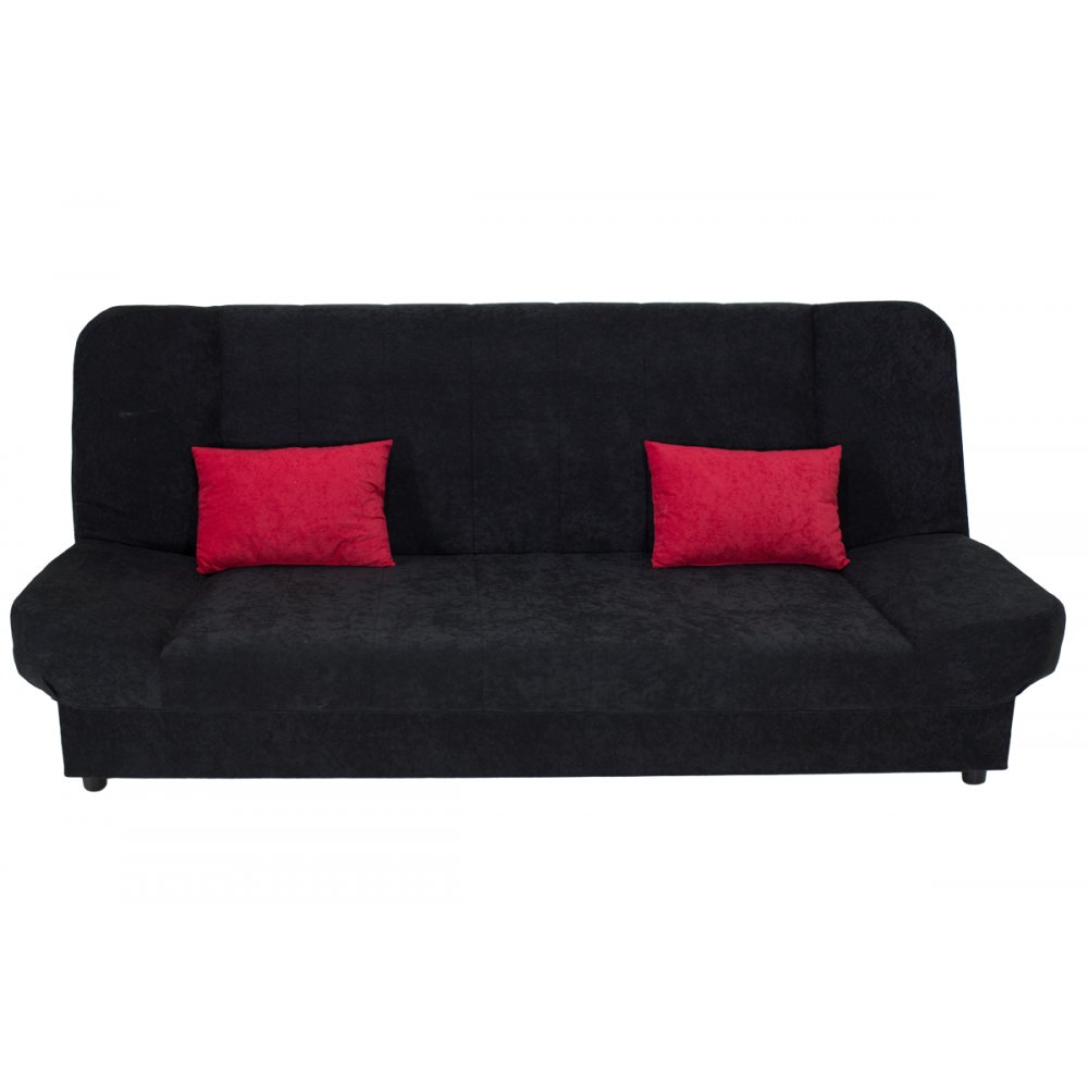 Kαναπές-κρεβάτι "TIKO" τριθέσιος υφασμάτινος σε μαύρο χρώμα 198x85x90