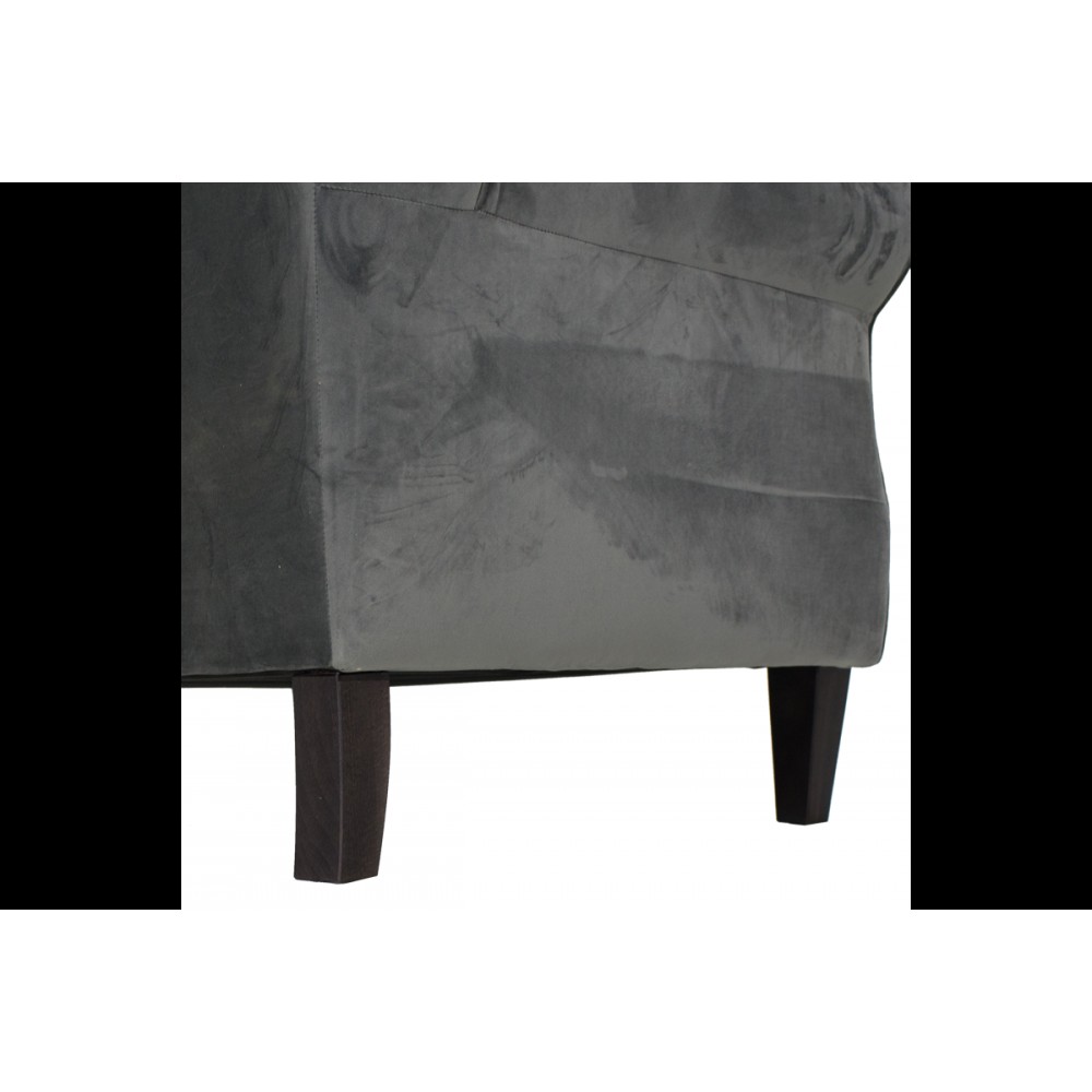 Πολυθρόνα-μπερζέρα "PRESIDENT" με βελούδινο ύφασμα σε γκρι χρώμα 83x86x99