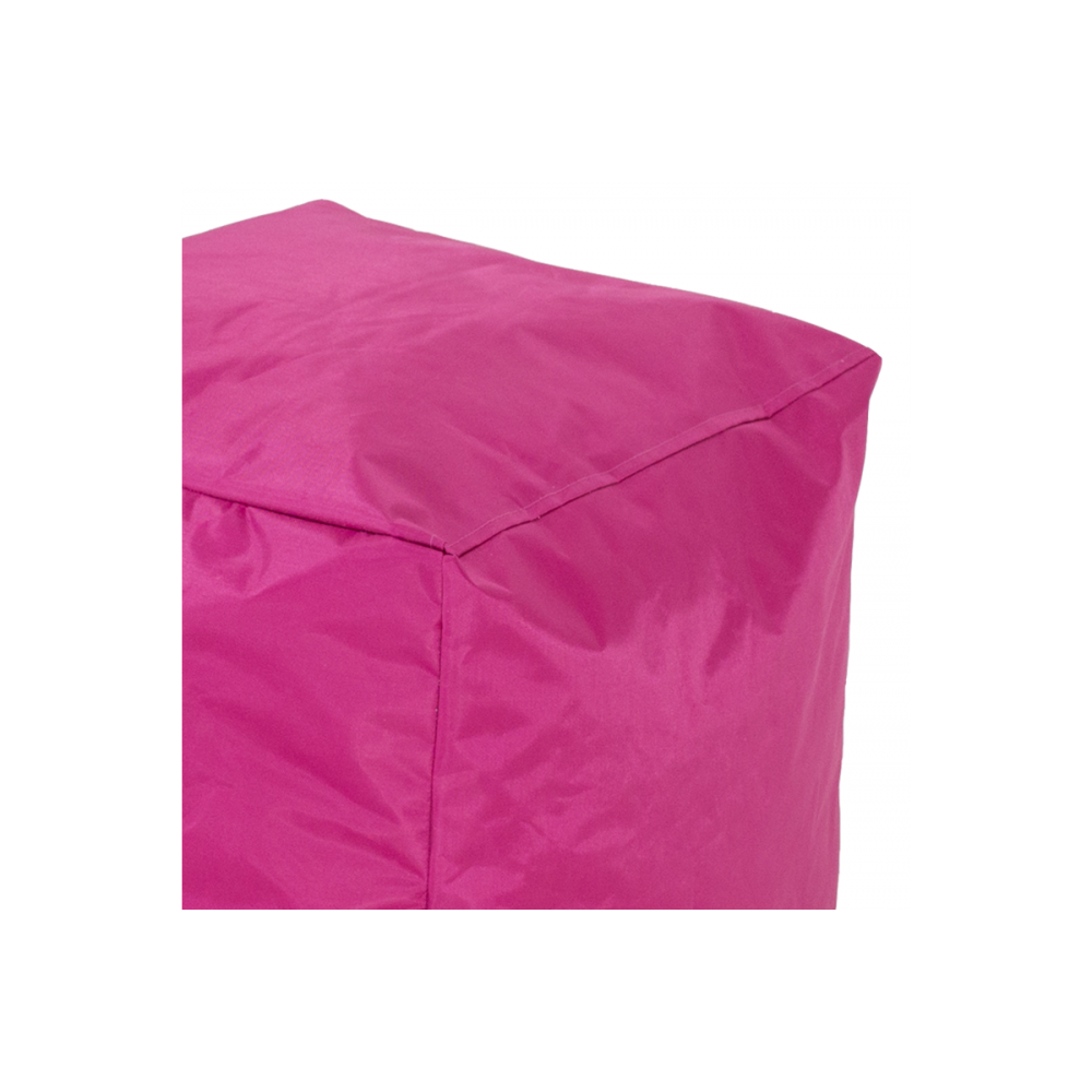 Πουφ σκαμπώ "CUBE" υφασμάτινο σε χρώμα φούξια-ροζ 45x45x43