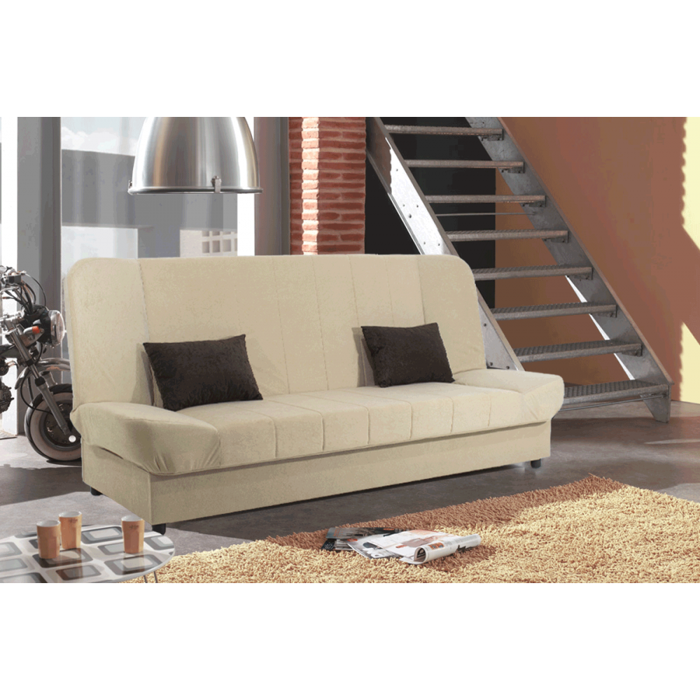 Kαναπές-κρεβάτι "TIKO" τριθέσιος υφασμάτινος σε μπεζ χρώμα 198x85x90