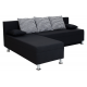 Γωνιακός καναπές-κρεβάτι "TANYA" αναστρέψιμος υφασμάτινος σε χρώμα μαύρο 196x70/150x78