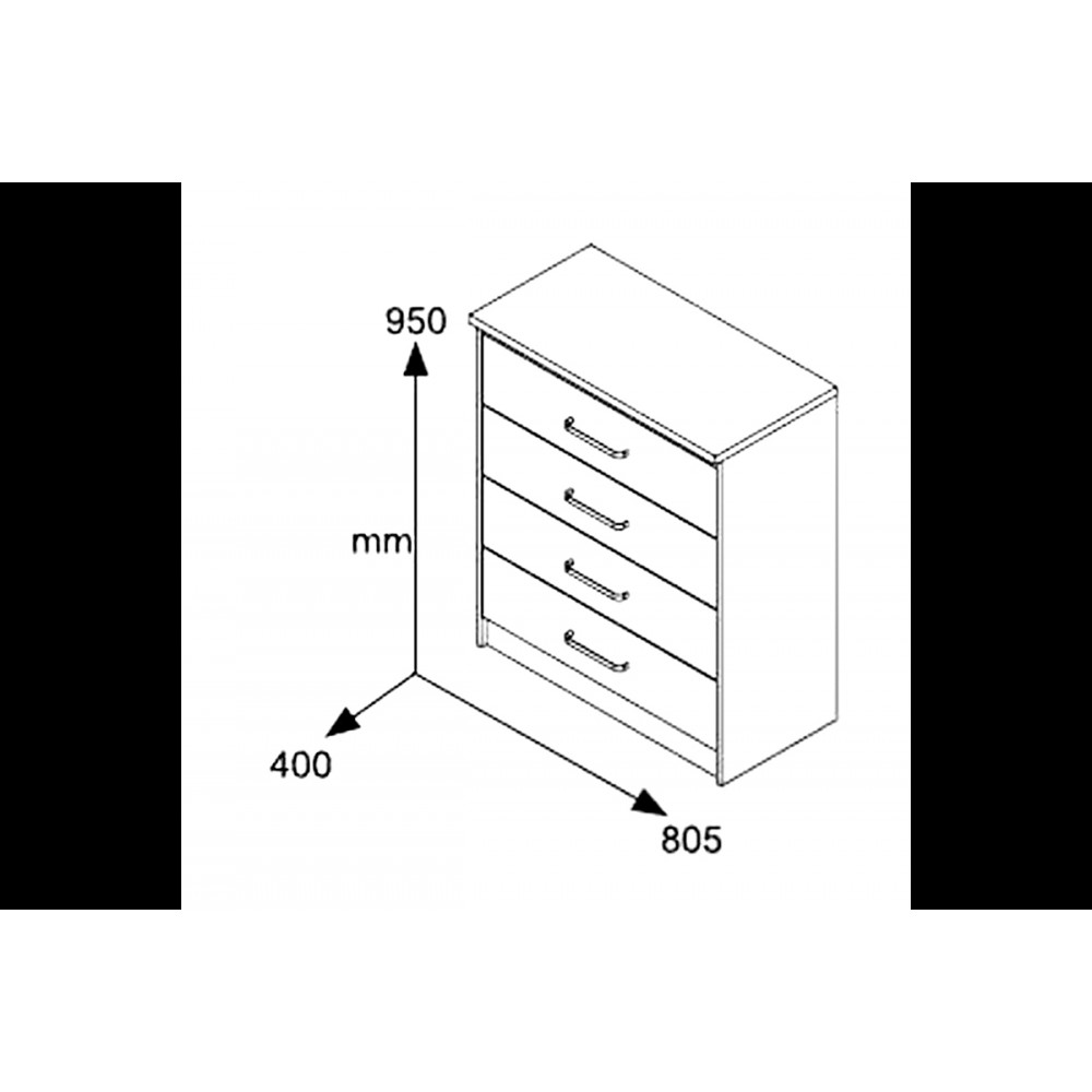 Συρταριέρα "OLYMPUS" σε χρώμα βέγγε 80x40x95