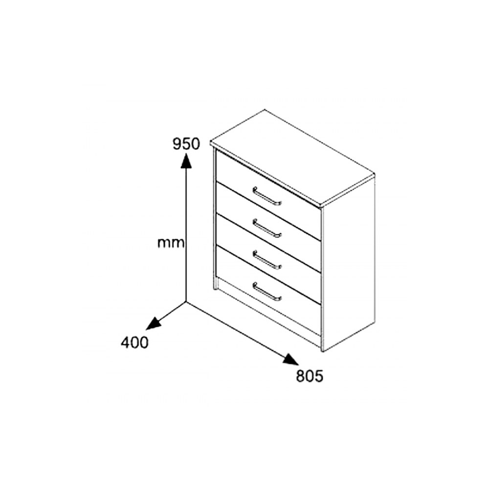 Συρταριέρα "OLYMPUS" σε χρώμα βέγγε 80x40x95