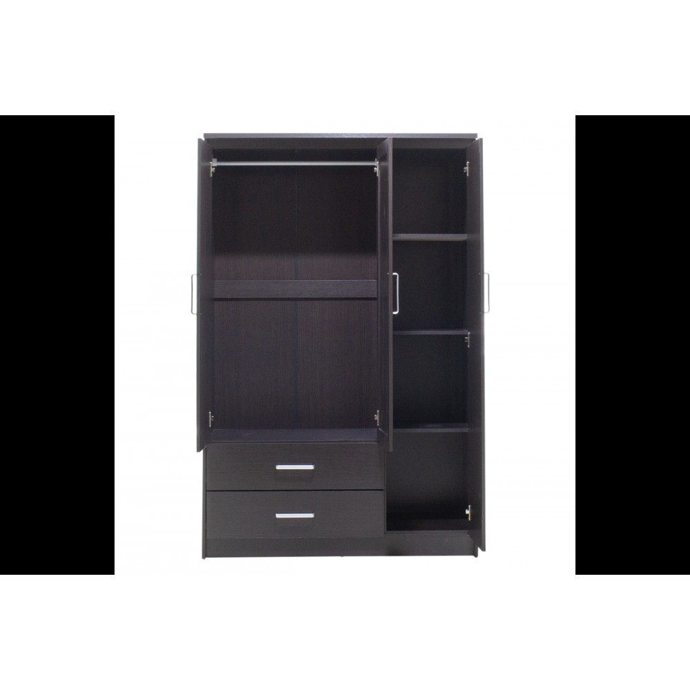 Ντουλάπα "OLYMPUS" τρίφυλλη με καθρέπτη σε χρώμα βέγγε 120x57x183