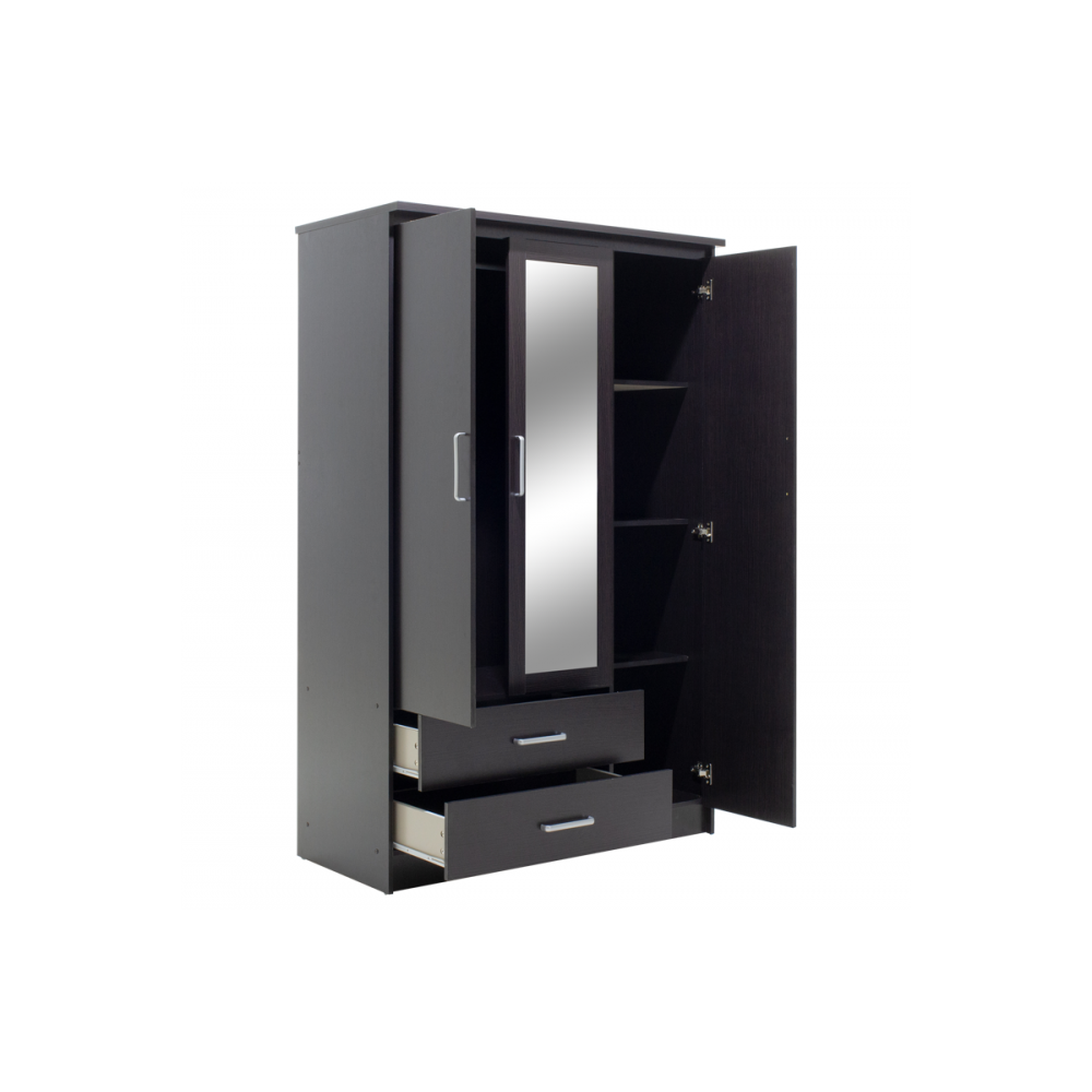 Ντουλάπα "OLYMPUS" τρίφυλλη με καθρέπτη σε χρώμα βέγγε 120x57x183