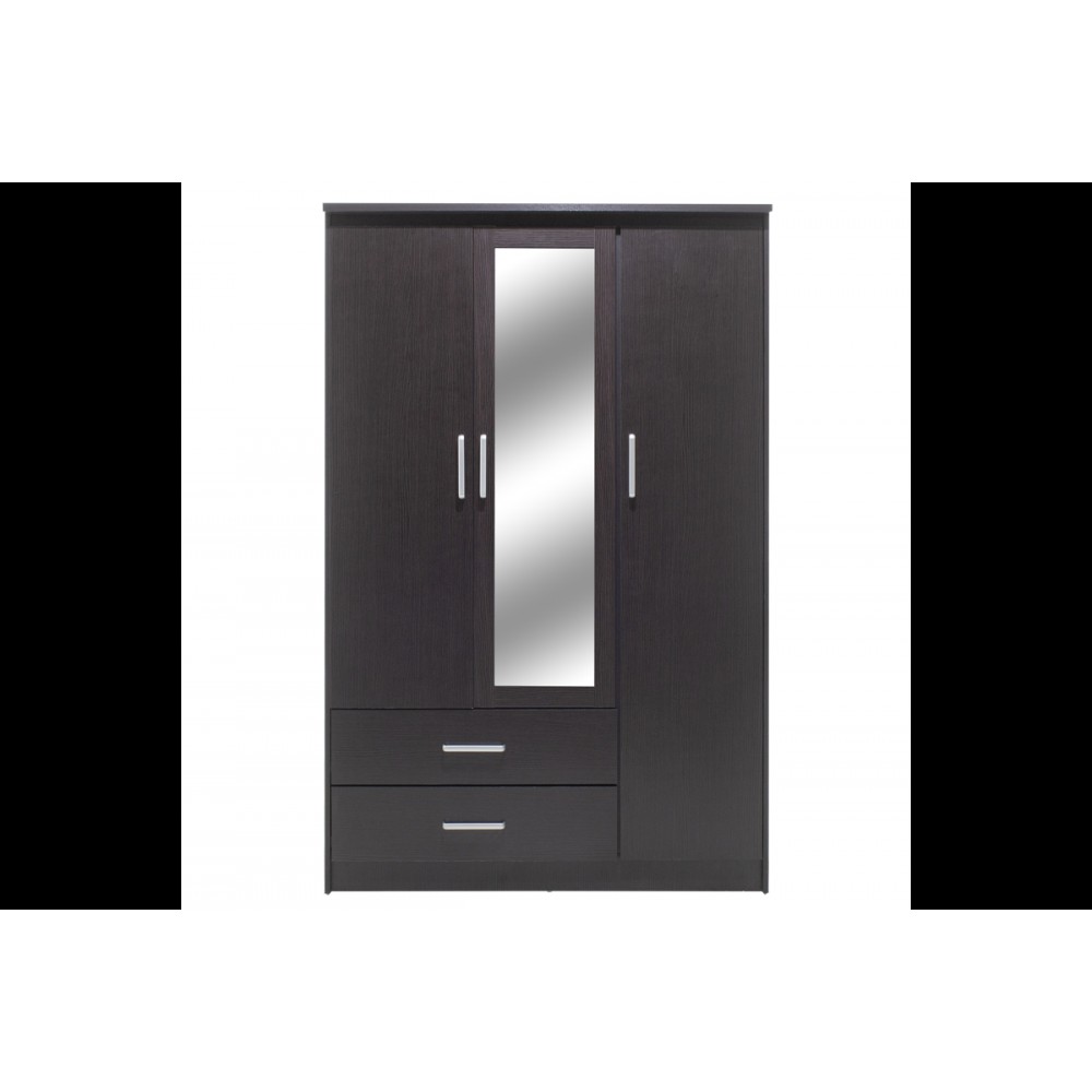 Ντουλάπα "OLYMPUS" τρίφυλλη με καθρέπτη σε χρώμα βέγγε 120x57x183
