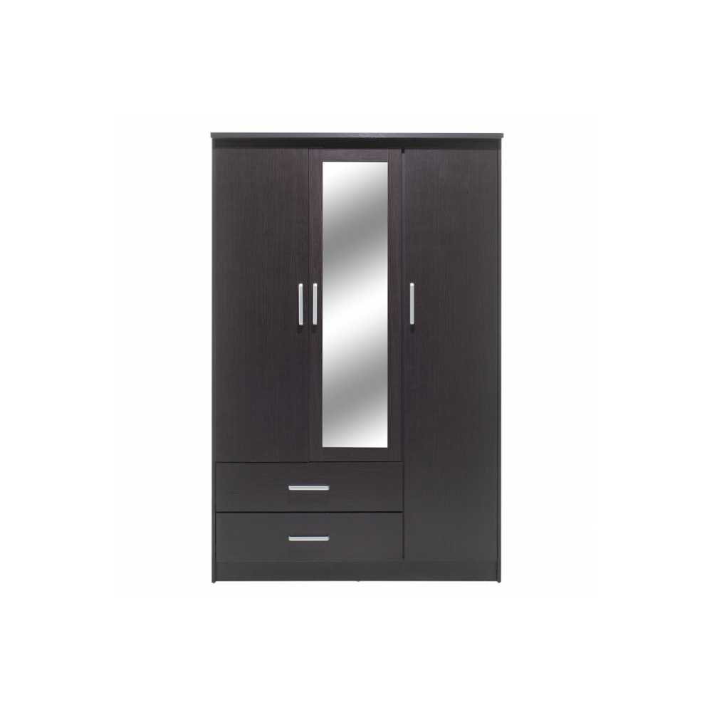 Ντουλάπα "OLYMPUS" τρίφυλλη με καθρέπτη σε χρώμα βέγγε 120x57x183