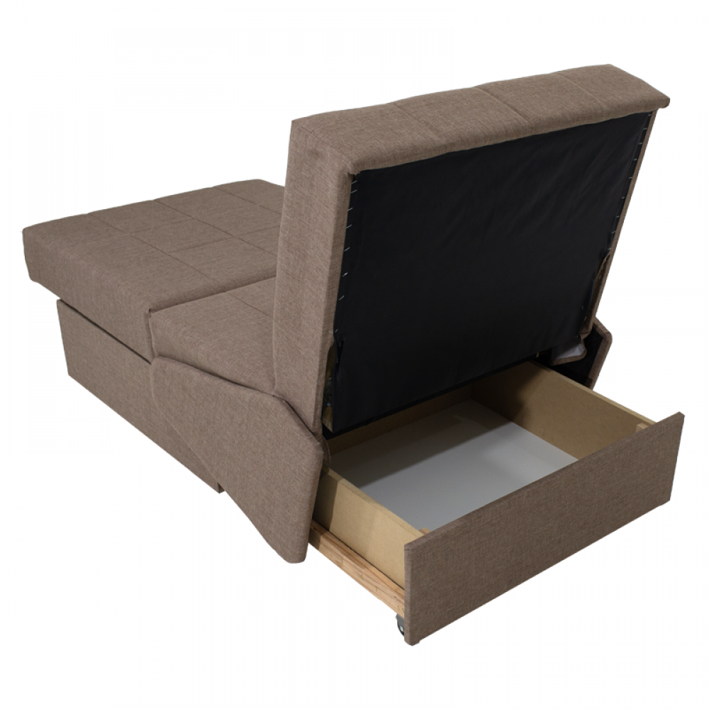 Πολυθρόνα-κρεβάτι "MIAMI" υφασμάτινη σε χρώμα κακάο 88x108x91