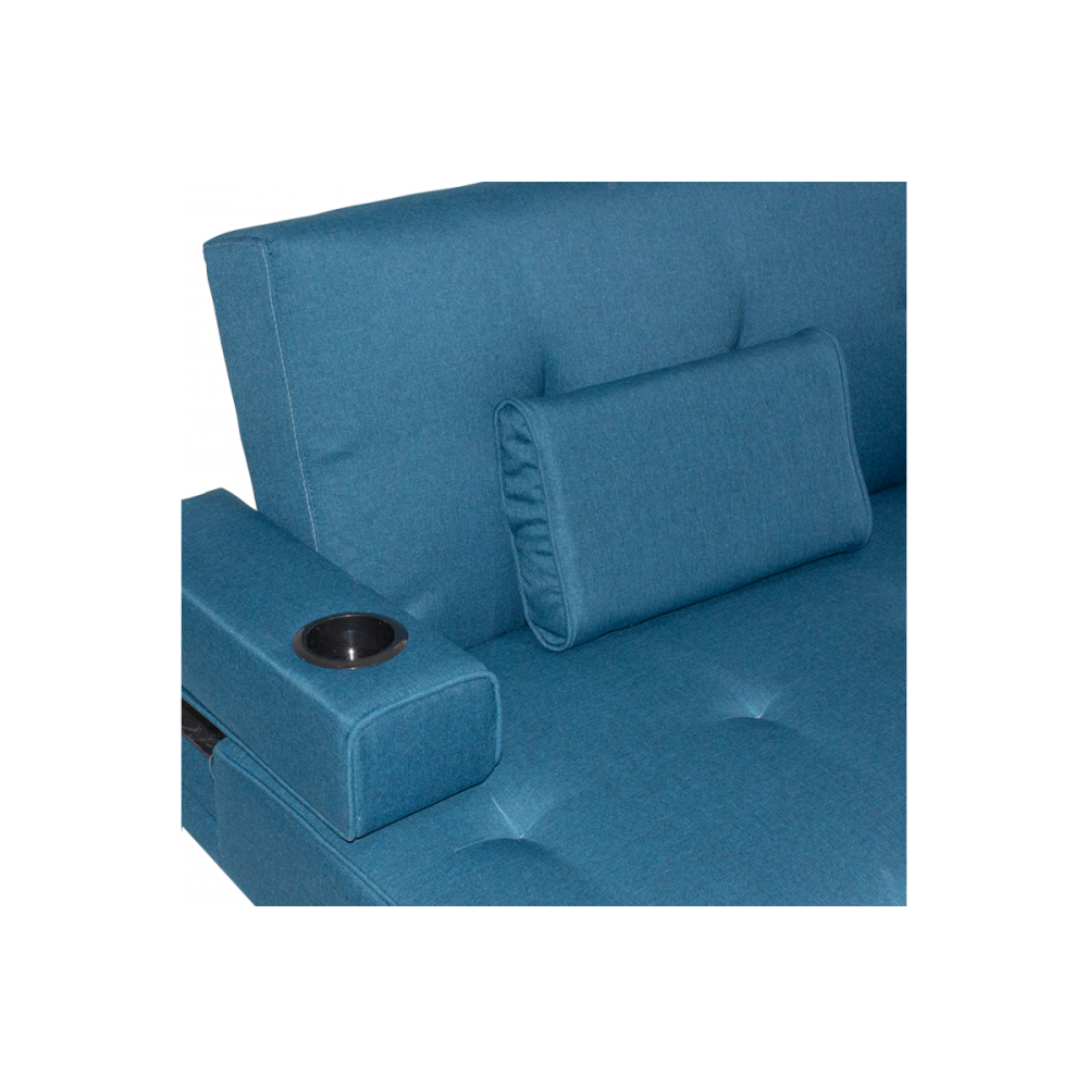 Γωνιακός καναπές-κρεβάτι "LUXURY" υφασμάτινος σε μπλε χρώμα 258x156x84