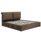 Κρεβάτι "KATIA" διπλό από ύφασμα σε χρώμα καφέ με αποθηκευτικό χώρο 170x210x100