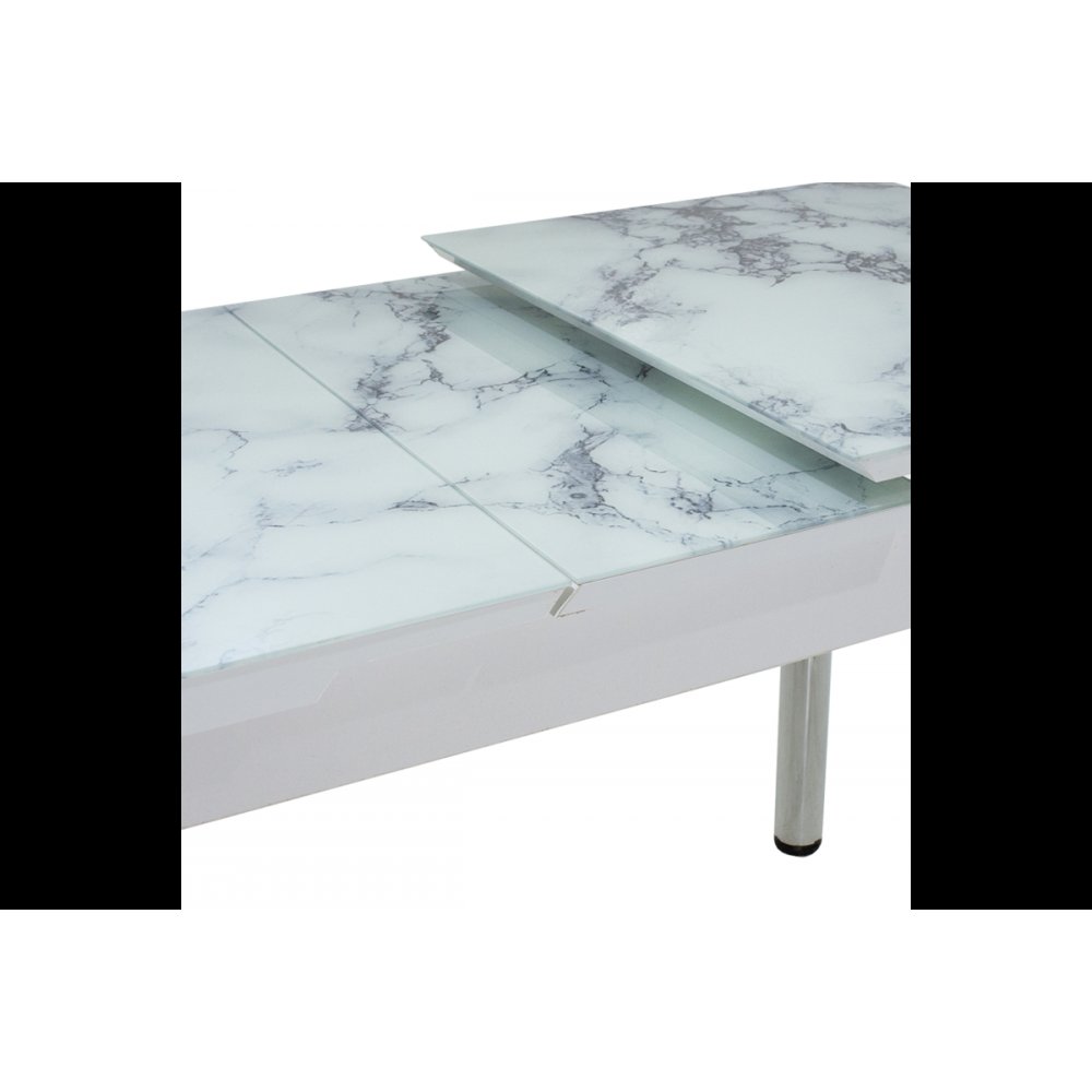 Τραπέζι επεκτεινόμενο "IBIZA" μεταλλικό με γυάλινη επιφάνεια 110+30x70x75