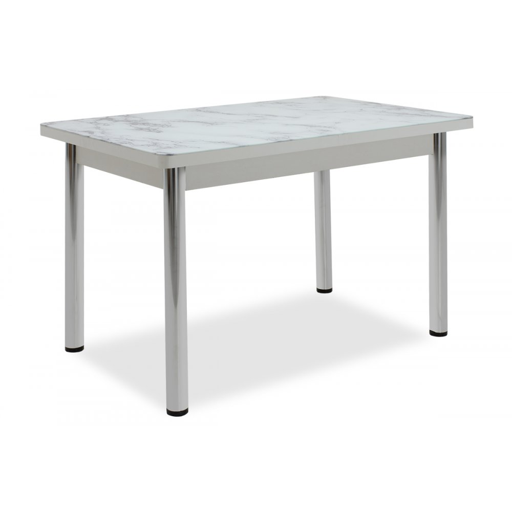 Τραπέζι  "NAPOLI" μεταλλικό με γυάλινη επιφάνεια 120x80x75