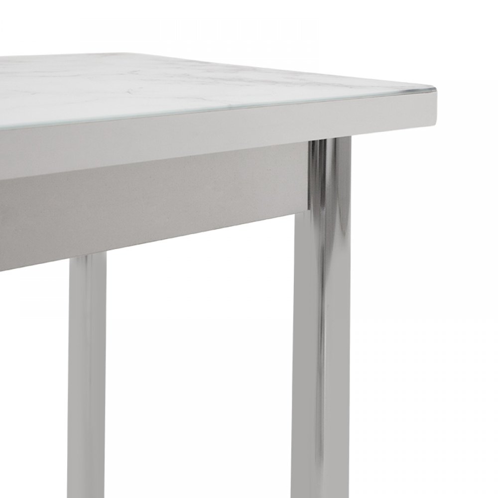 Τραπέζι  "NAPOLI" μεταλλικό με γυάλινη επιφάνεια 120x80x75
