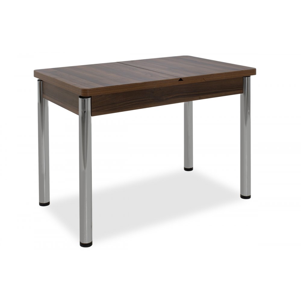 Τραπέζι επεκτεινόμενο "IBIZA" μεταλλικό με επιφάνεια σε καρυδί χρώμα 110+30x70x75