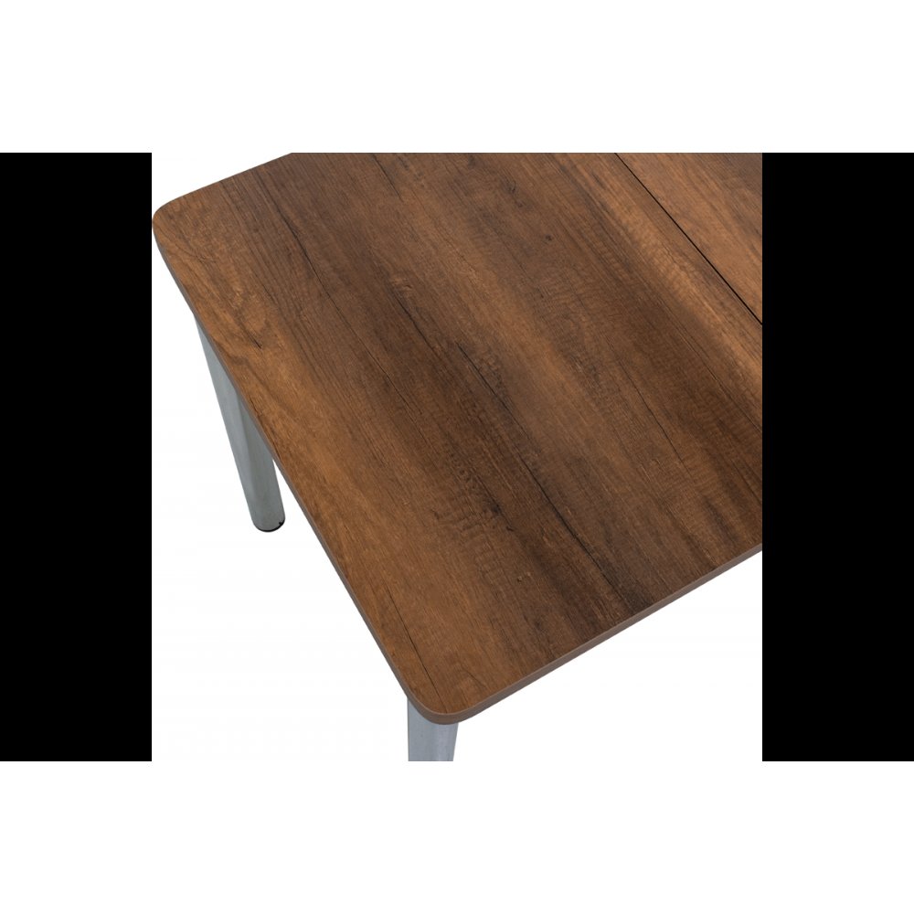 Τραπέζι επεκτεινόμενο "IBIZA" μεταλλικό με επιφάνεια σε καρυδί χρώμα 110+30x70x75