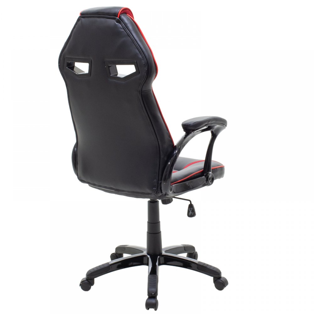 Καρέκλα γραφείου "MARIO" bucket απο pu χρώμα μαύρο-κόκκινο 60x60x114/124