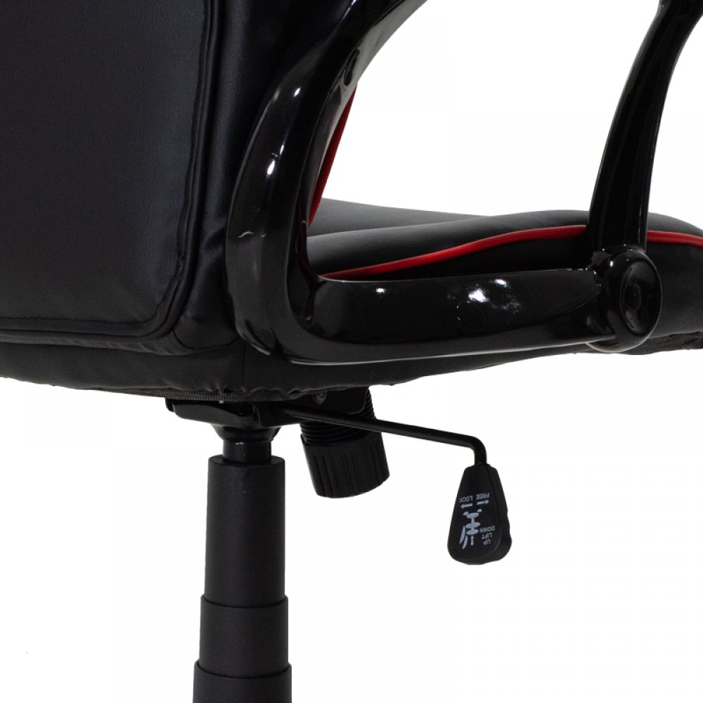 Καρέκλα γραφείου "MARIO" bucket απο pu χρώμα μαύρο-κόκκινο 60x60x114/124