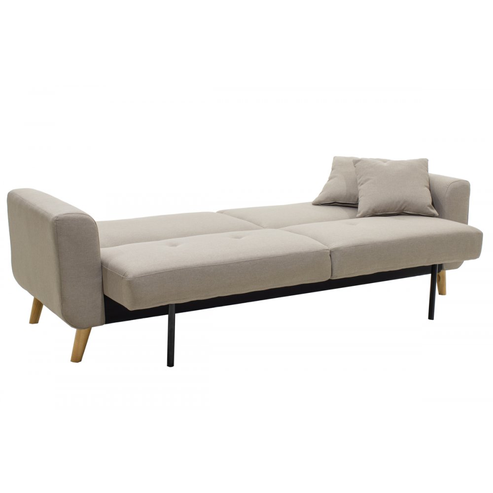 Καναπές-κρεβάτι "CARMELO" υφασμάτινος σε μπεζ χρώμα 214x80x86