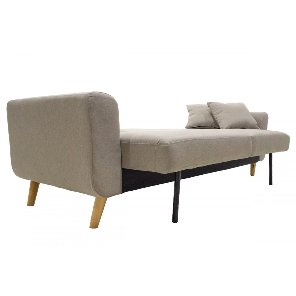 Καναπές-κρεβάτι "CARMELO" υφασμάτινος σε μπεζ χρώμα 214x80x86