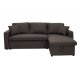 Γωνιακός καναπές-κρεβάτι "MARVEL" αναστρέψιμος υφασμάτινος σε καφέ χρώμα 220x145x83