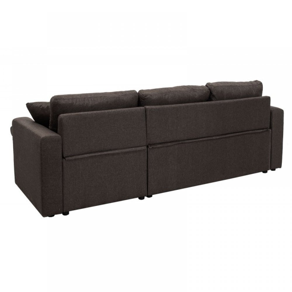 Γωνιακός καναπές-κρεβάτι "MARVEL" αναστρέψιμος υφασμάτινος σε καφέ χρώμα 220x145x83