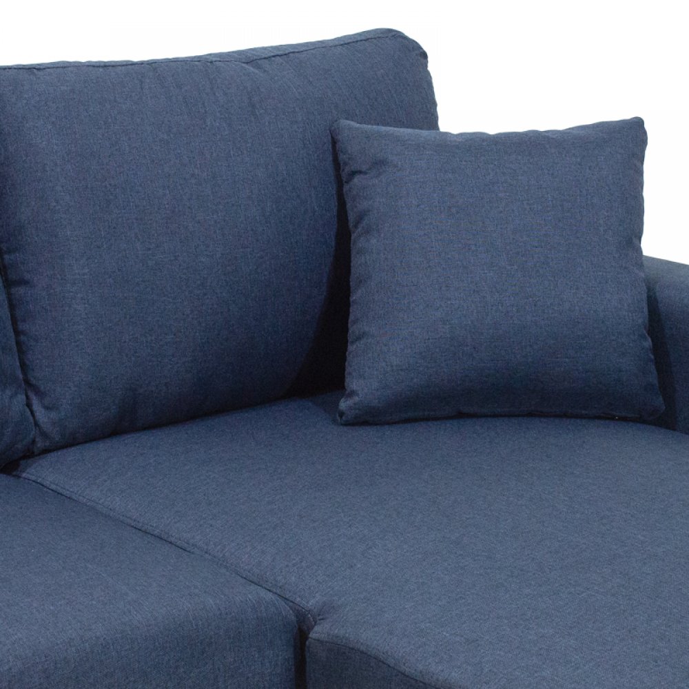 Γωνιακός καναπές-κρεβάτι "MARVEL" αναστρέψιμος υφασμάτινος σε μπλε χρώμα 220x145x83