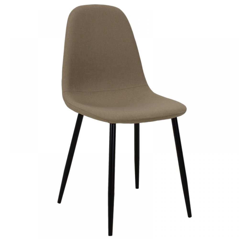 Καρέκλα "BELLA" μεταλλική σε χρώμα μαύρο με ύφασμα μπεζ 44x50x88