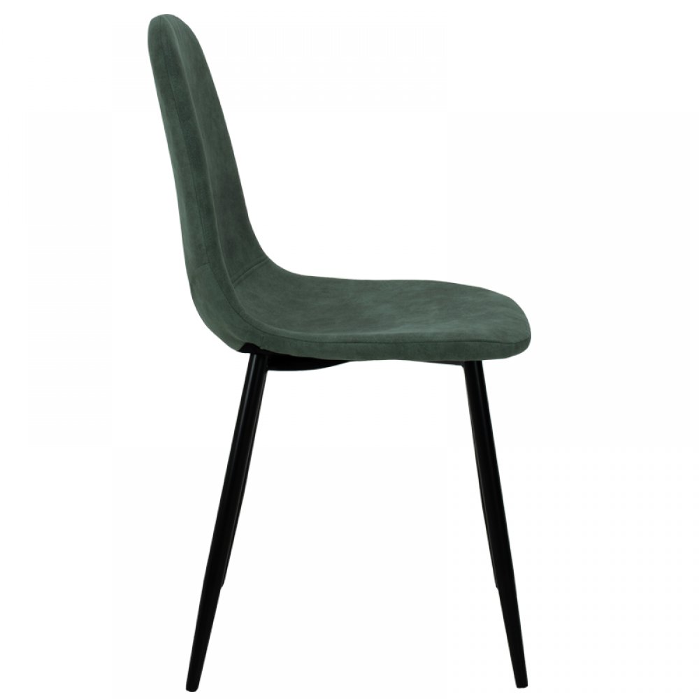 Καρέκλα "BELLA" μεταλλική σε χρώμα μαύρο με pu antique πετρόλ 44x50x88