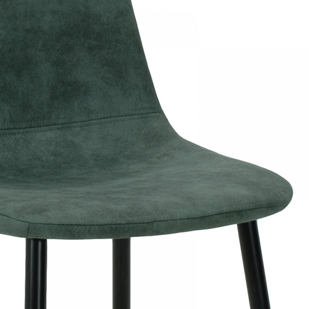 Καρέκλα "BELLA" μεταλλική σε χρώμα μαύρο με pu antique πετρόλ 44x50x88