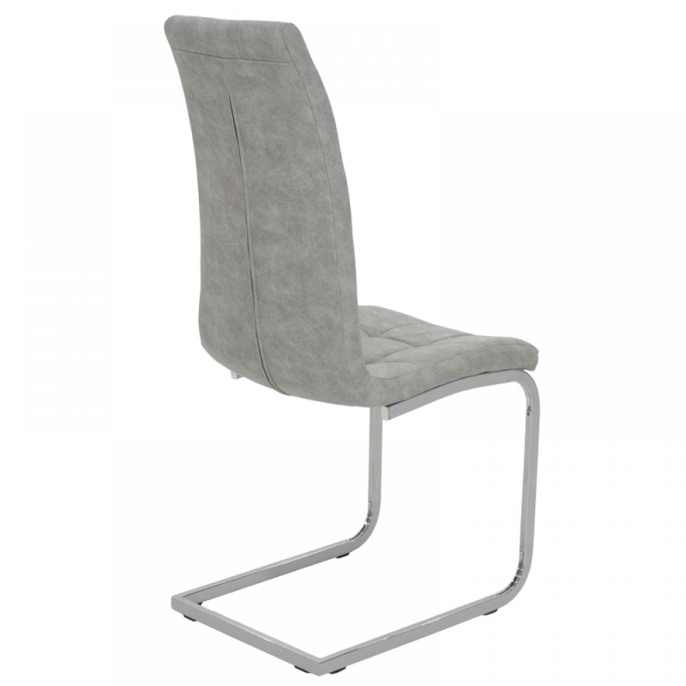 Καρέκλα "DARRELL" μεταλλική από τεχνόδερμα σε χρώμα antique γκρι 42x49x106