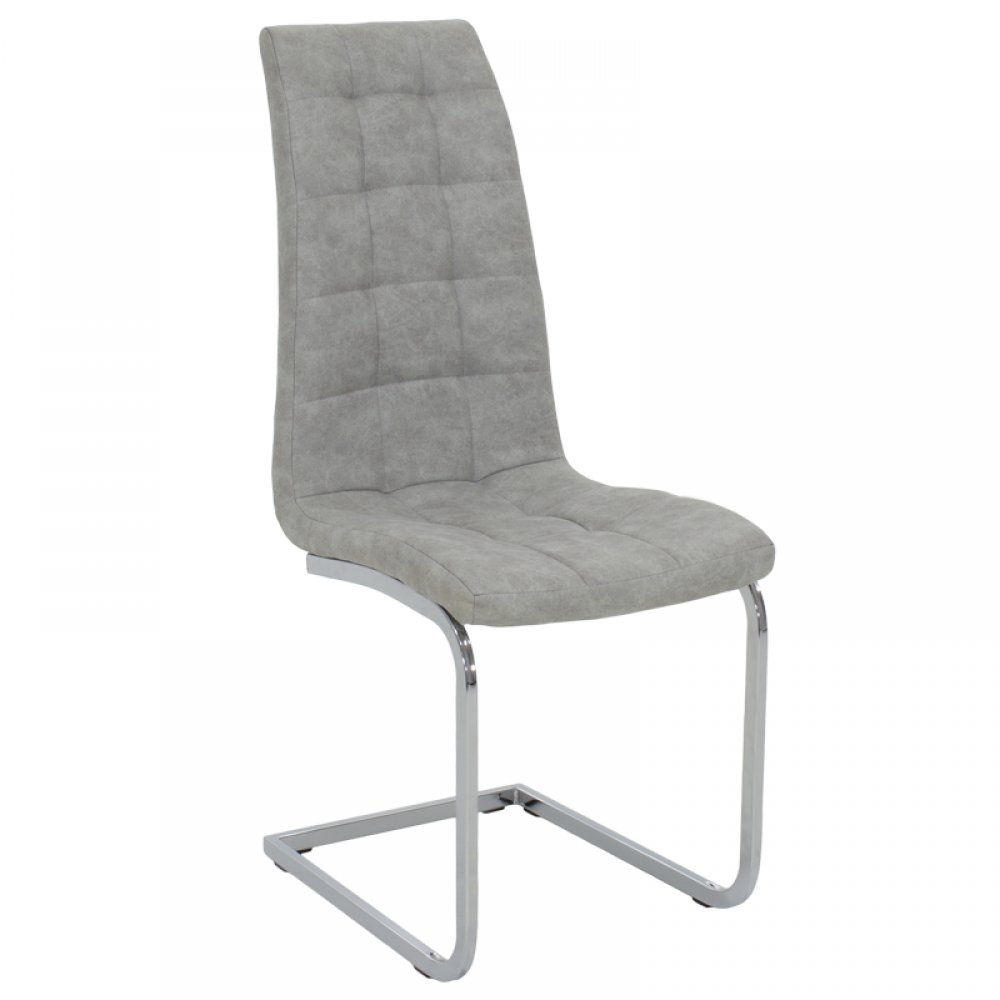 Καρέκλα "DARRELL" μεταλλική από τεχνόδερμα σε χρώμα antique γκρι 42x49x106
