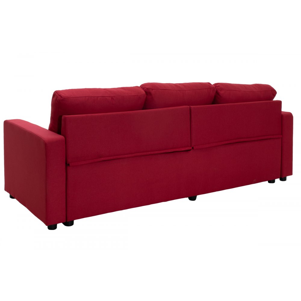 Kαναπές κρεβάτι "PEPE" με κόκκινο ύφασμα 215x82x84