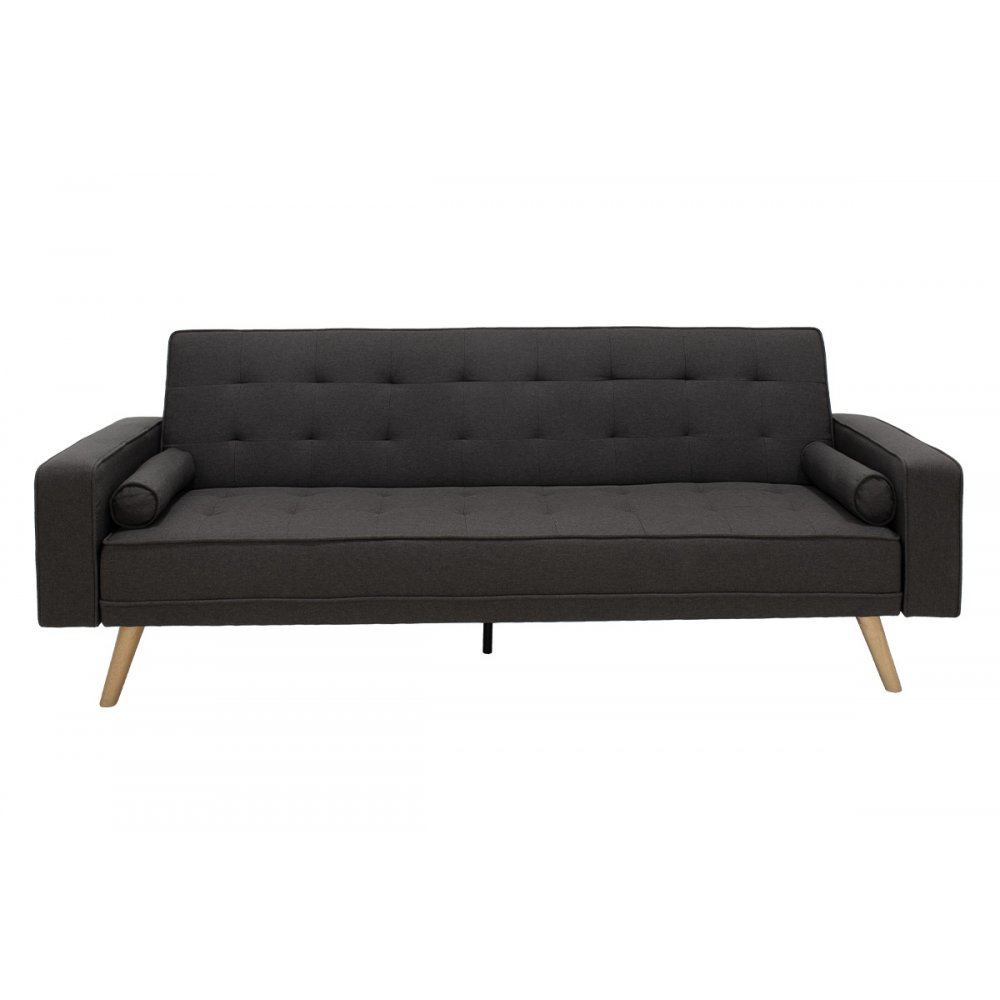 Kαναπές-κρεβάτι "LATINA" με ύφασμα σε χρώμα καφέ 217x75x84