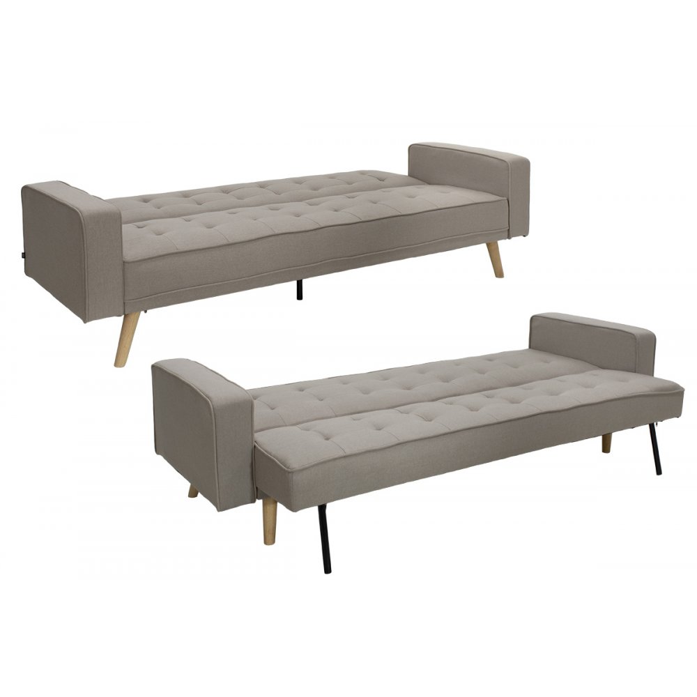 Kαναπές-κρεβάτι "LATINA" με ύφασμα σε χρώμα μπεζ 217x75x84