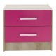Κομοδίνο παιδικό "LOONEY" με 2 συρτάρια χρώμα castillo-ροζ 47,5x40,5x40,5