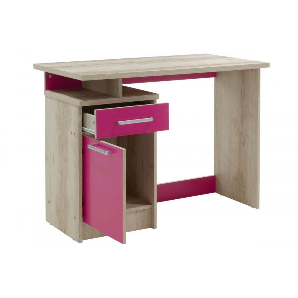 Γραφείο παιδικό "LOONEY" σε χρώμα castillo-ροζ 100x55x75